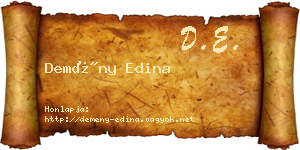 Demény Edina névjegykártya