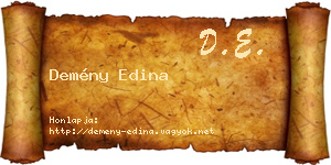 Demény Edina névjegykártya