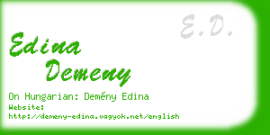 edina demeny business card